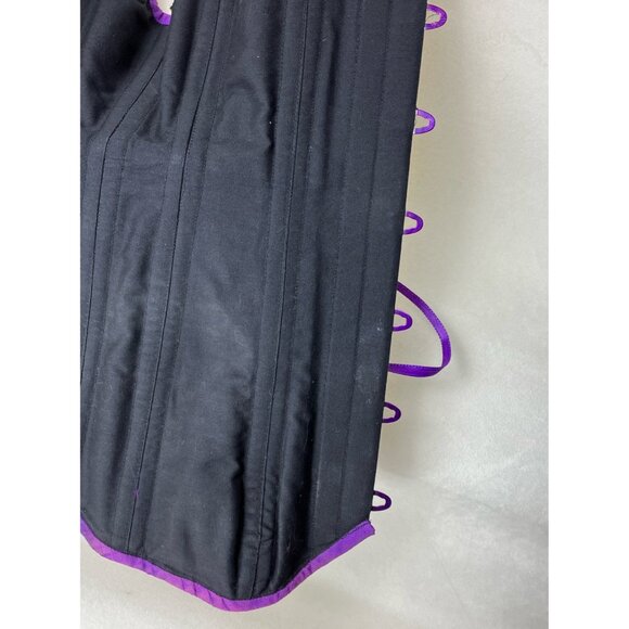 22 Dark Garden Ready Made Purple Silk Overbust Arch Corset Vintage 1990s 90s - Picture 6 of 6